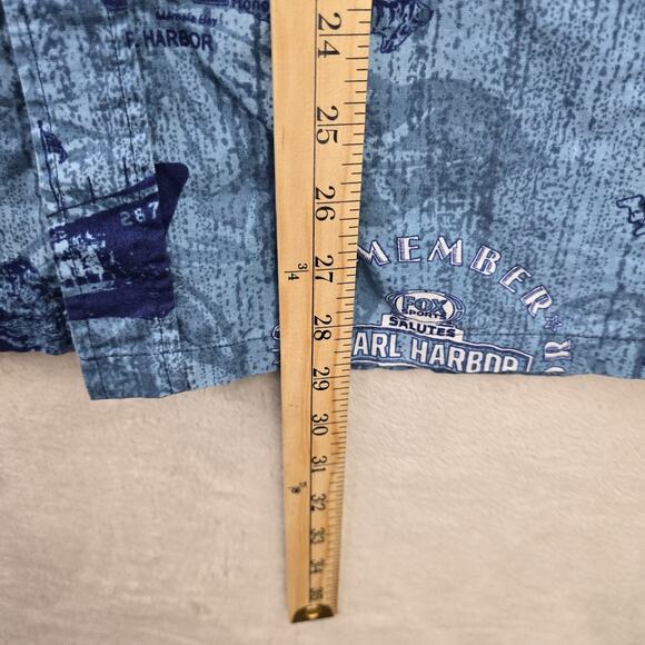 Jams World Shirt Mens Large Blue Pearl Harbor Navy Print Short Sleeve USA Hawaii - Picture 10 of 10